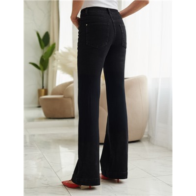 Джинсы клеши из мягкой эластичной джинсы средней плотности 12OZ