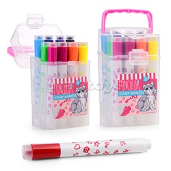 Фломастеры-штампики "Funcolor" 12цв. в пластиковом пенале