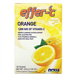 Now Foods, Effer-C, Effervescent Drink Mix, Orange, 30 Packets, 7.5 g Each