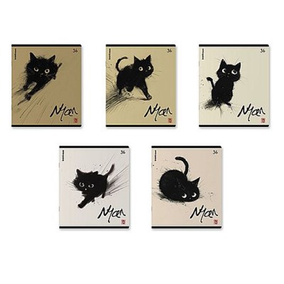 Тетрадь  36л клетка "Blur Cat" MIX-PACK 65656 ErichKrause