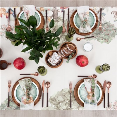 Скатерть «Этель» Forest landscape: 148×112 ±2 см с ГМВО, 100% хлопок, саржа 190 г/м²