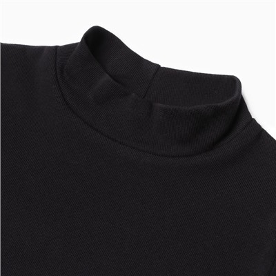 Термолонгслив для девочки, чёрный, рост 104-110 см