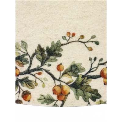 Шапка для бани и сауны «Дубовый венок», полиэфир, шерсть, белая