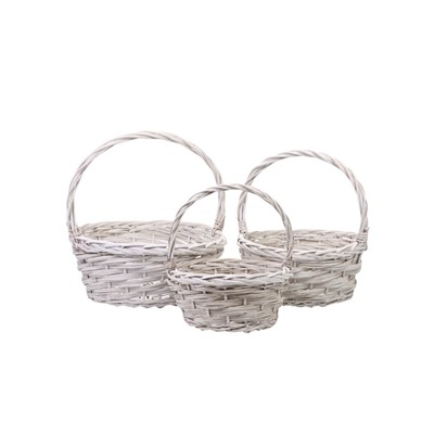 УЦЕНКА Набор корзин «Косичка», 3 шт, 35×12/38 см, 29×11/32 см, 24×10/27 см, ива