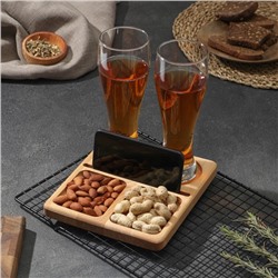 Менажница Adelica, 20×18×1.8 см, 4 ячейки, пропитано маслом, дерево берёза