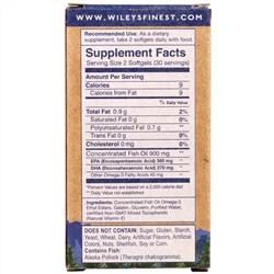 Wiley's Finest, жир дикой аляскинской рыбы, мягкие мини-таблетки, 630 мг, 60 мягких таблеток