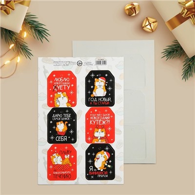 Шильдик новогодний на подарок «Год Новый, а ты старый», набор 6 штук, 16×24 см