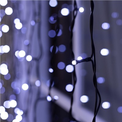 УЦЕНКА Гирлянда «Занавес» 2×3 м, IP44, УМС, тёмная нить, 760 SMD-LED, свечение белое, 220 В