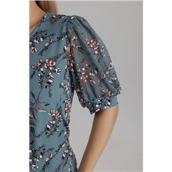 Блузка женская  7021/18/Бирюзовый, розовый