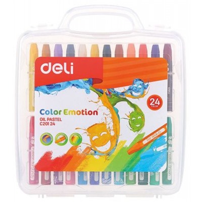 Пастель масляная 24цв EC20124 "Color Emotion" пластик.уп. (1045210) Deli
