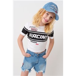 Шорты текстильные джинсовые для девочек PLAYTODAY, 1240784