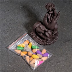 Подставка для благовоний TAKE IT EASY «Руки», набор благовоний конусы, стелющийся дым, 14×11 см