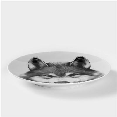 Тарелка Добрушский завод «Волк», d=20 см, фарфор, белая