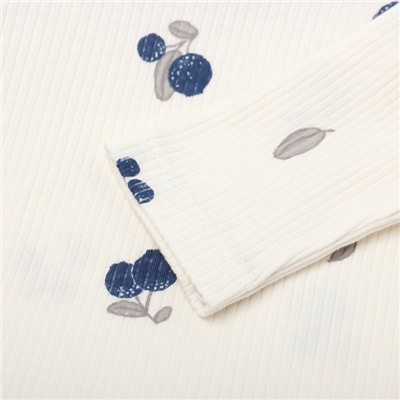 Футболка с длинным рукавом Крошка Я Blueberry, рост 62-68 см, молочная