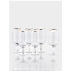 Набор бокалов для пива Magistro «Руно», 550 мл, 6 шт., 20.1×6.3 см, на ножке, стекло, с золотой отводкой, прозрачный