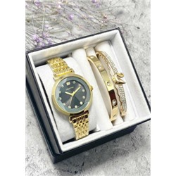 Подарочный набор для женщин часы, 2 браслета + коробка #22853008
