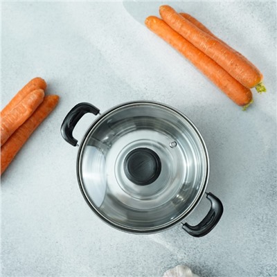 Кастрюля Promo, 1.2 л, 18×8 см, с крышкой, нержавеющая сталь