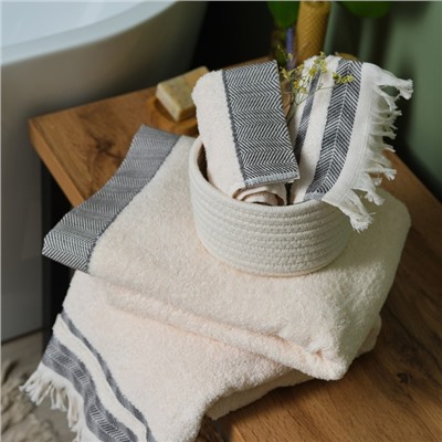 Полотенце махровое Love Life «Бриз» 50×80 см, чёрный, 100% хл, 500 г/м²