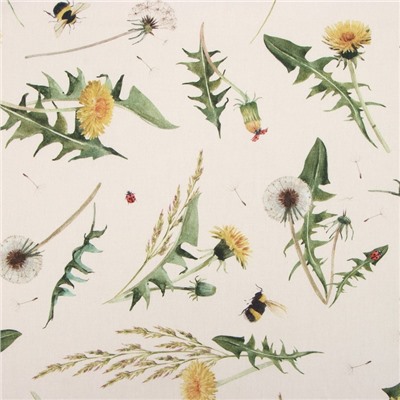 Скатерть «Этель. Одуванчики», 146×220 см, 100% хлопок, саржа 178 г/м²