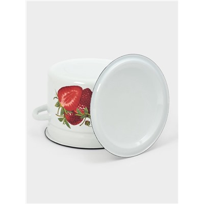 Кастрюля эмалированная, 6 л, d=23.5 см, с крышкой, цилиндрическая, белая