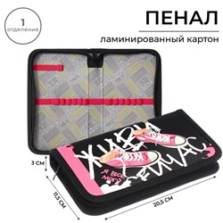Пенал школьный, 1 секция, 11.5×20.5×3 см «Кеды»