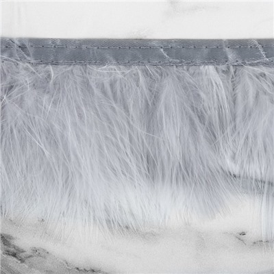 Перья марабу декоративные, на ленте, 8-10 см, 5±0.5 м, серые