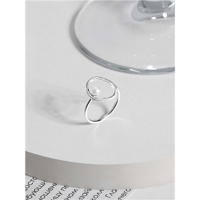 Серьги из серебра с пресноводным культивированным жемчугом родированные 925 пробы С-0103-158-12