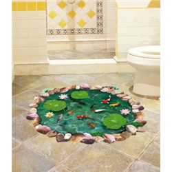 Наклейка 3D интерьерная "Пруд с рыбками"