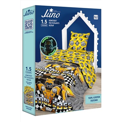 КПБ 1.5 поплин "Juno" Neon (70х70) рис. 16046-1/16047-1 БамблБи