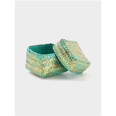 Корзинка плетёная «Голден мини», 12×12×10 см, голубая