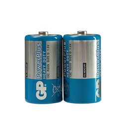Батарейка солевая GP PowerPlus Heavy Duty, D, R20-2S, 1.5 В, спайка, 2 шт.