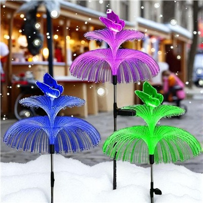 Светодиодная Медуза с бабочкой , Красивейший уличный фонарь для освещения придомовой территории, 7 цветов