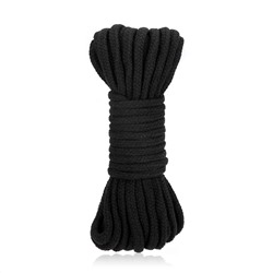 Черная хлопковая веревка для связывания Bondage Rope - 10 м.