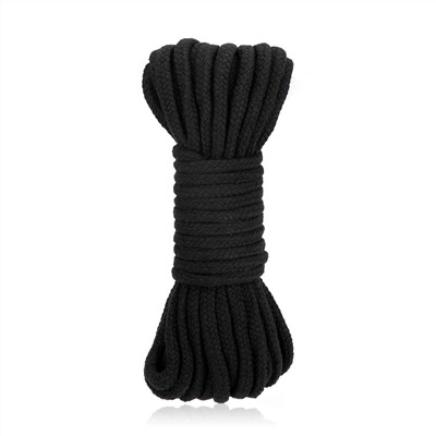 Черная хлопковая веревка для связывания Bondage Rope - 10 м.