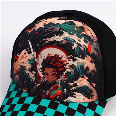 Кепка детская для мальчика «Аниме», чёрная, р-р 52-54, 5-7 лет