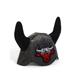 Шапка для бани и сауны «Бык - байкер», полиэфир 70%, шерсть 30%, «Добропаровъ»