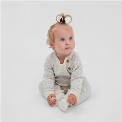 Комбинезон вязаный для девочки «Крошка Я» Leo Baby рост 86-92 см, серый