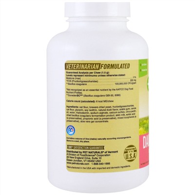 Pet Naturals of Vermont, Ежедневный пробиотик для собак, 160 жевательных пастилок