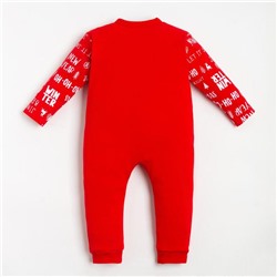 Комбинезон детский «Крошка Я» Happy winter 2, рост 68-74 см, красный