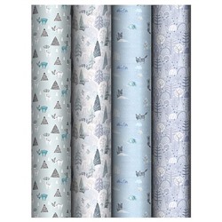 Бумага упаковочная  70х100 см "Зимнее настроение/Winter mood" 80 г/м2 глянец ассорти 4 диз. MS_66803 MESHU