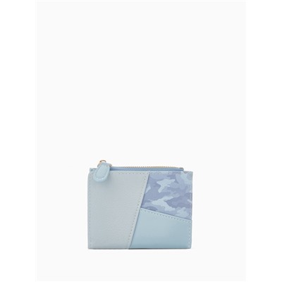 Кошелёк женский на кнопке, 11.5×2×9 см, комбинированный, голубой