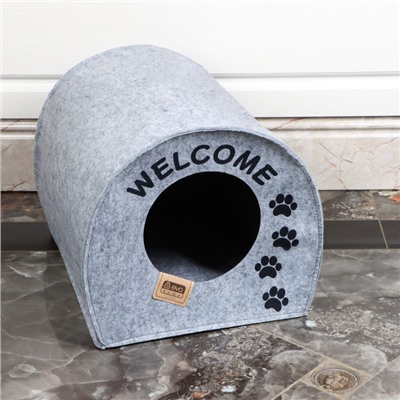 Домик для животных из войлока «Будка WELCOME», 33×33×45 см