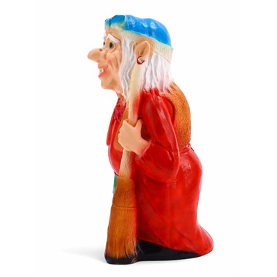 Садовая фигура из гипса «Бабка-Ёжка стоя», 33×35×65 см, МИКС