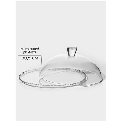 Блюдо Paşabahçe Patisserie, d=32.2 см, с крышкой, стекло, прозрачное