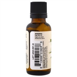 Dr. Mercola, Органическое эфирное масло, Шалфей, 1 унция (30 мл)