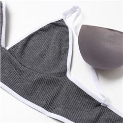 Комплект нижнего белья женский (топ, трусы) Collorista, тёмно-серый, размер 46-48