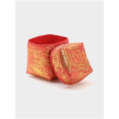 Корзинка плетёная «Голден», 16×16×23 см, розовая