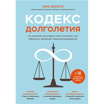 Эксмо Крис Вербург "Кодекс долголетия. Что заставляет нас стареть, зачем это нужно и как "обмануть" эволюцию: пошаговое руководство"