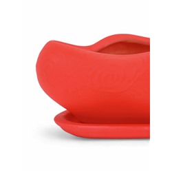 Горшок для кактусов и суккулентов «Бонсай», 600 мл, 18×14 см, керамический, с поддоном, красный