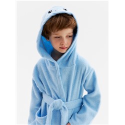 Халат махровый детский Этель «Акула», размер 30 (98-104 см), голубой